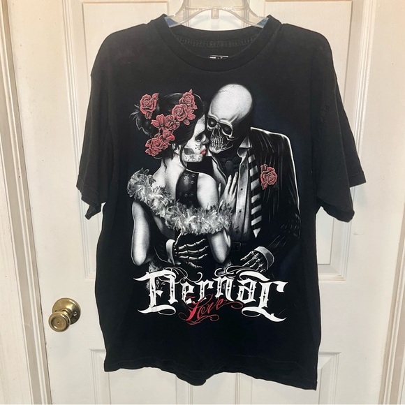 C & H SPORTSWEAR Men’s Short Sleeve Eternal Love Skeleton Shirt. Sz XL. - Picture 1 of 5